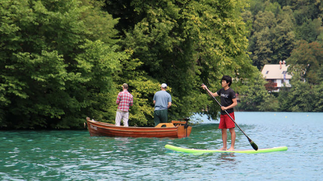 Paddle sur le lac de Bohinj, Slovénie