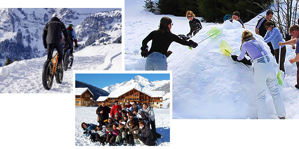 activités montagne : fat bike, igloos, challenges