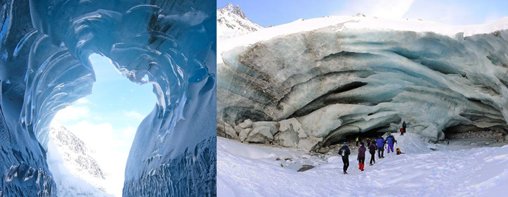 Les vagues et sculptures de la Mer de glace - Chamonix