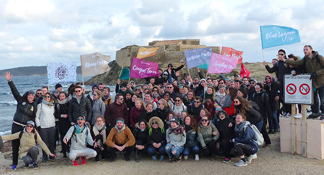 Photo de groupe à Tour Fondue, séminaire RSE